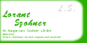 lorant szohner business card
